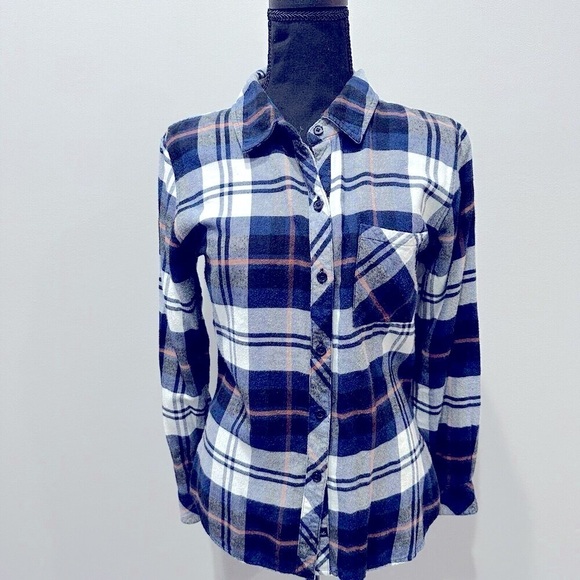 RAILS fleece Blue Orange Plaid Women’s  Button Down Shirt Size S - Picture 1 of 7
